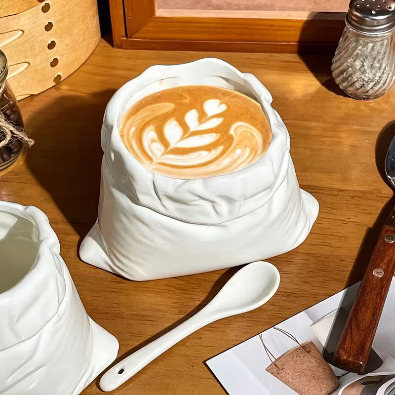 ✨ 2 Tasse Pochette en Céramique | Cuillère Offerte 🎁