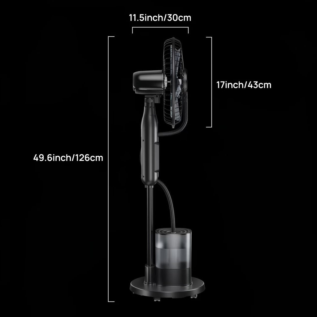 Ventilateur brumisateur 5 lames – vue détaillée