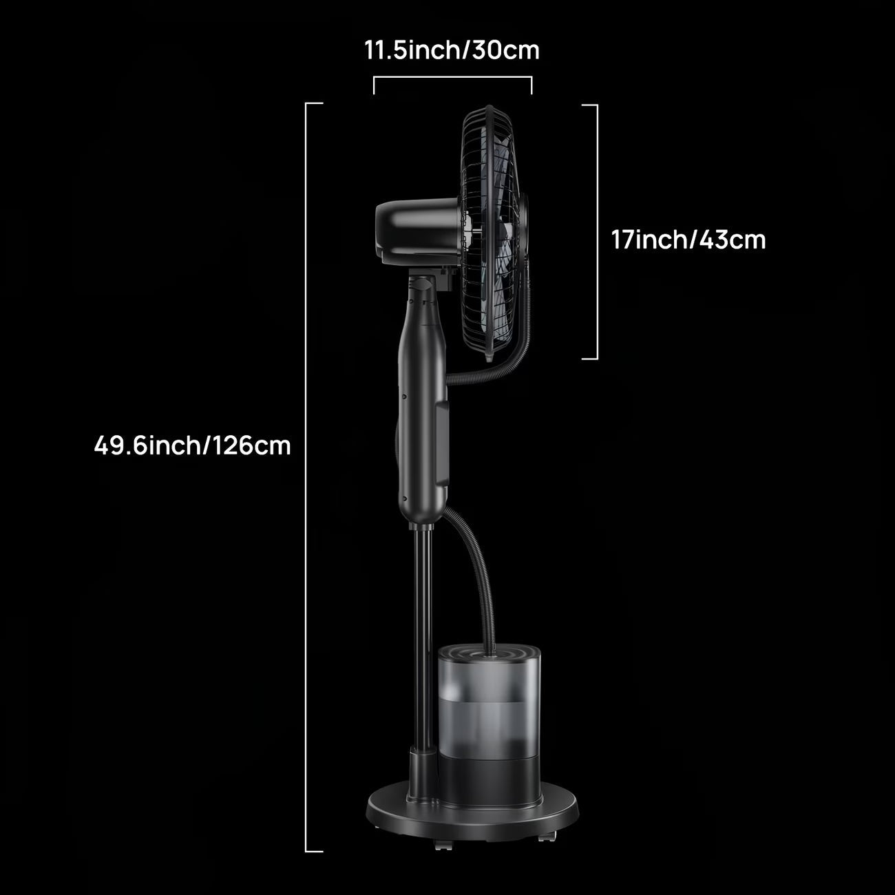 Ventilateur brumisateur 5 lames – vue détaillée