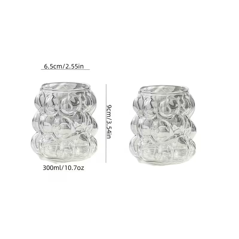 Verres Bubble en Verre Borosilicate – Design Raisin Mignon | Lot de 2 | 300ml