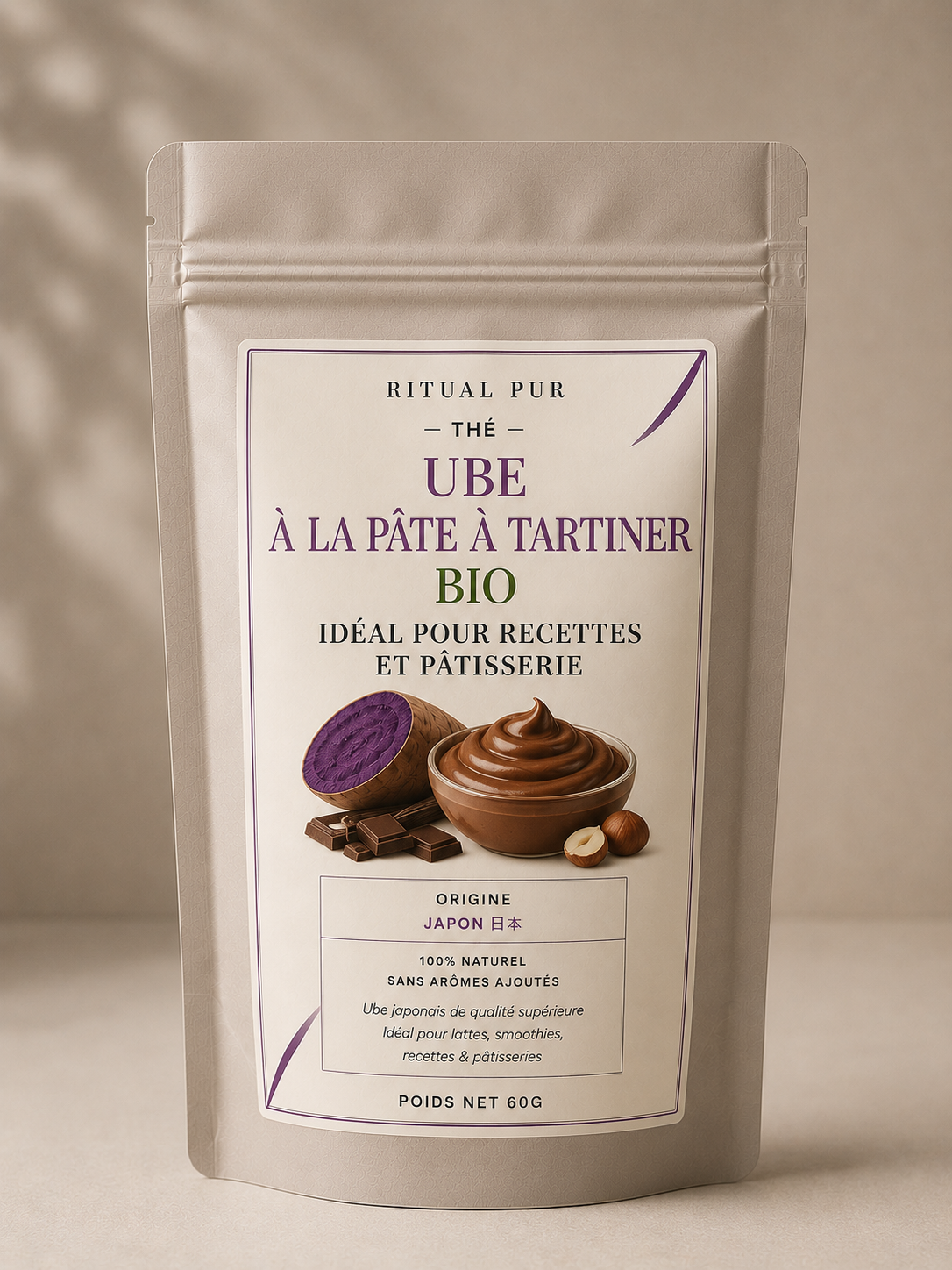 Poudre d’Ube à la Pâte à Tartiner Bio – 60 g