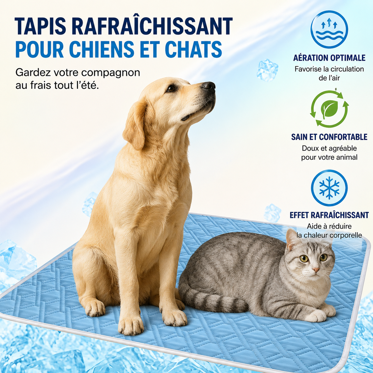 Tapis Rafraîchissant pour Chiens et Chats — Made in France