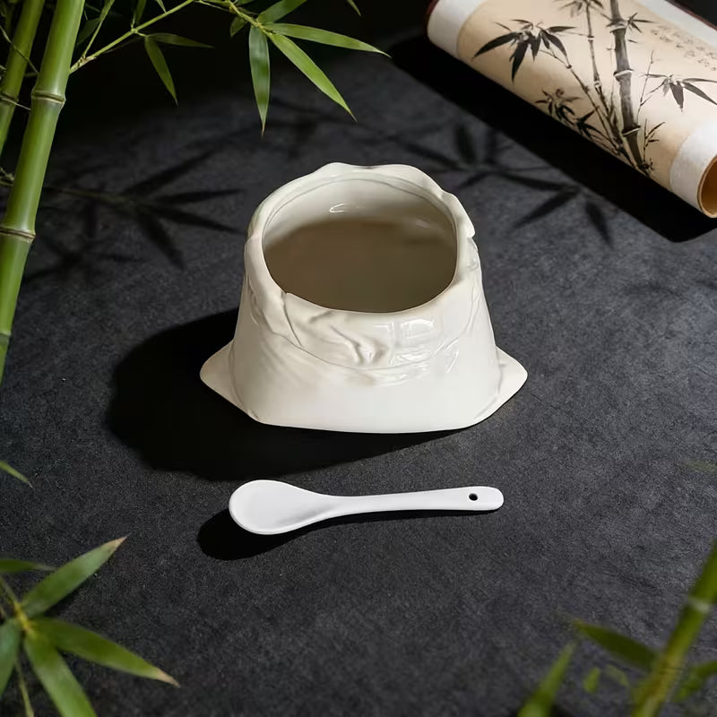✨ 2 Tasse Pochette en Céramique | Cuillère Offerte 🎁