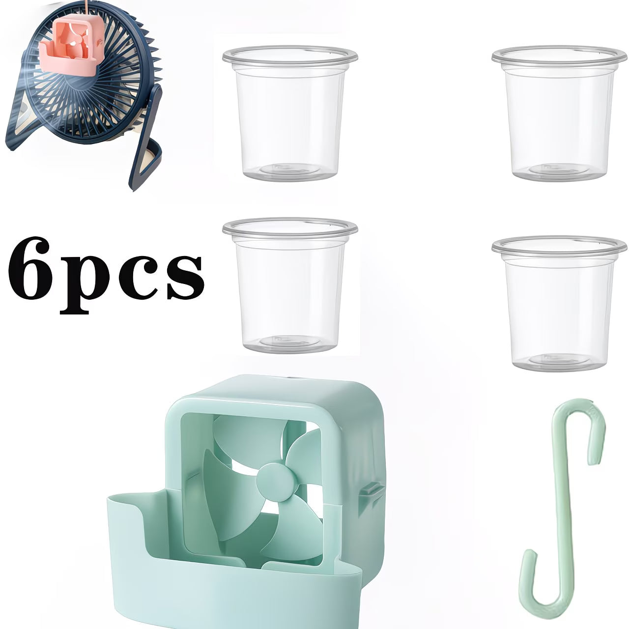 Rafraîchisseur ventilateur rose 6pcs en situation salon