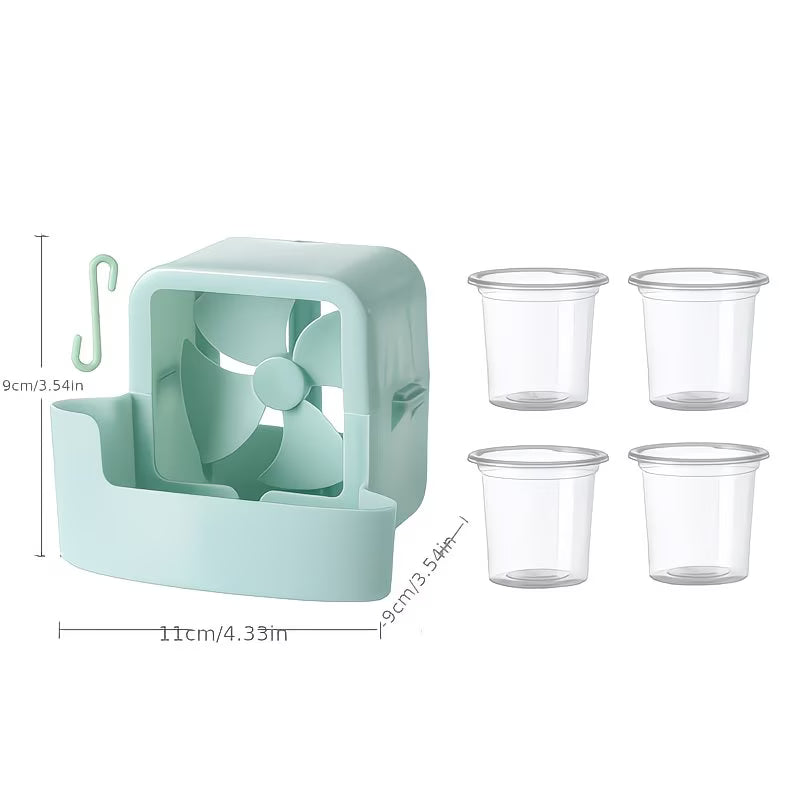 Kit complet 6pcs vert – boîtier, crochet, 4 gobelets