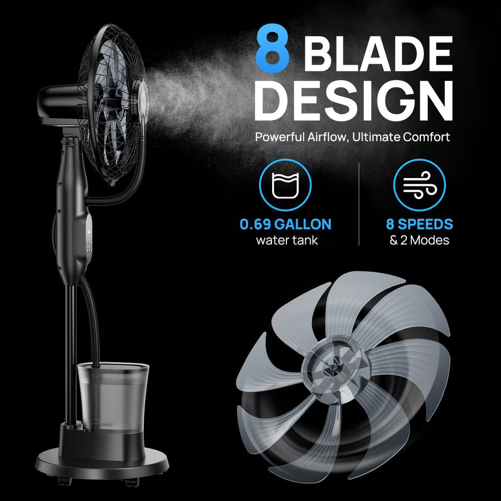 Ventilateur brumisateur – oscillation 70°