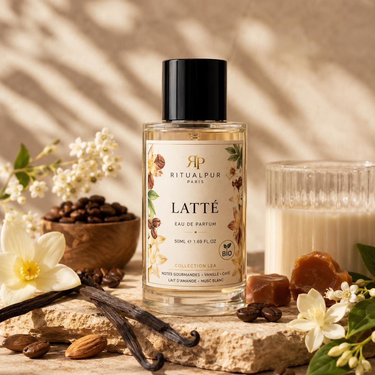 Latté – Eau de Parfum Gourmande Vanille & Café 50ml | Ritualpur Paris