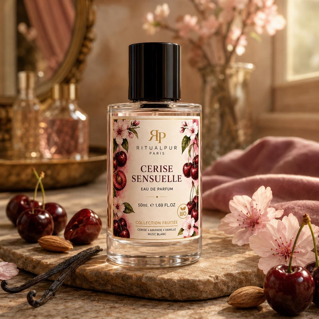 Cerise Sensuelle – Eau de Parfum Fruitée & Vanille 50ml | Ritualpur Paris