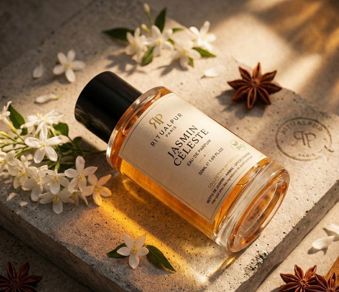 Jasmin Céleste – Eau de Parfum Florale & Ambre 50ml | Ritualpur Paris