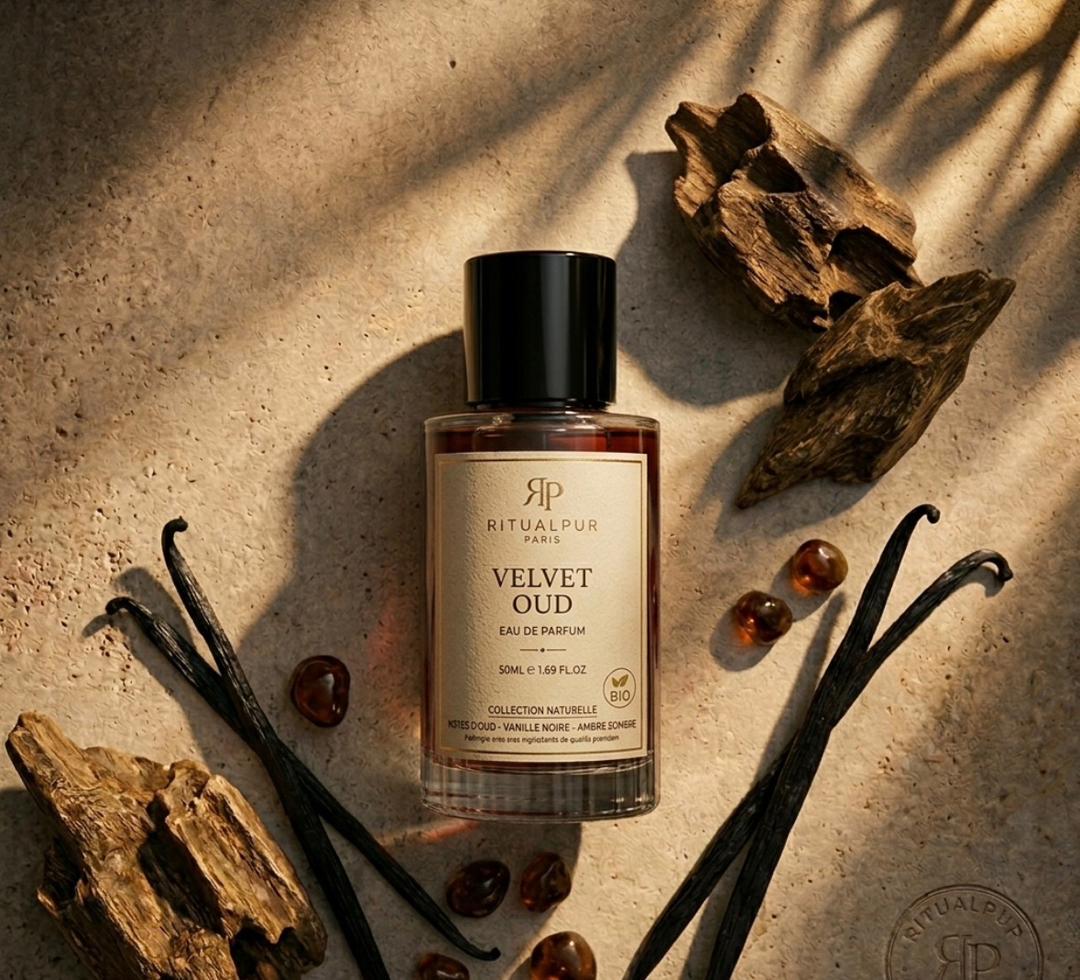 Velvet Oud – Eau de Parfum Oud & Vanille Noire 50ml | Ritualpur Paris