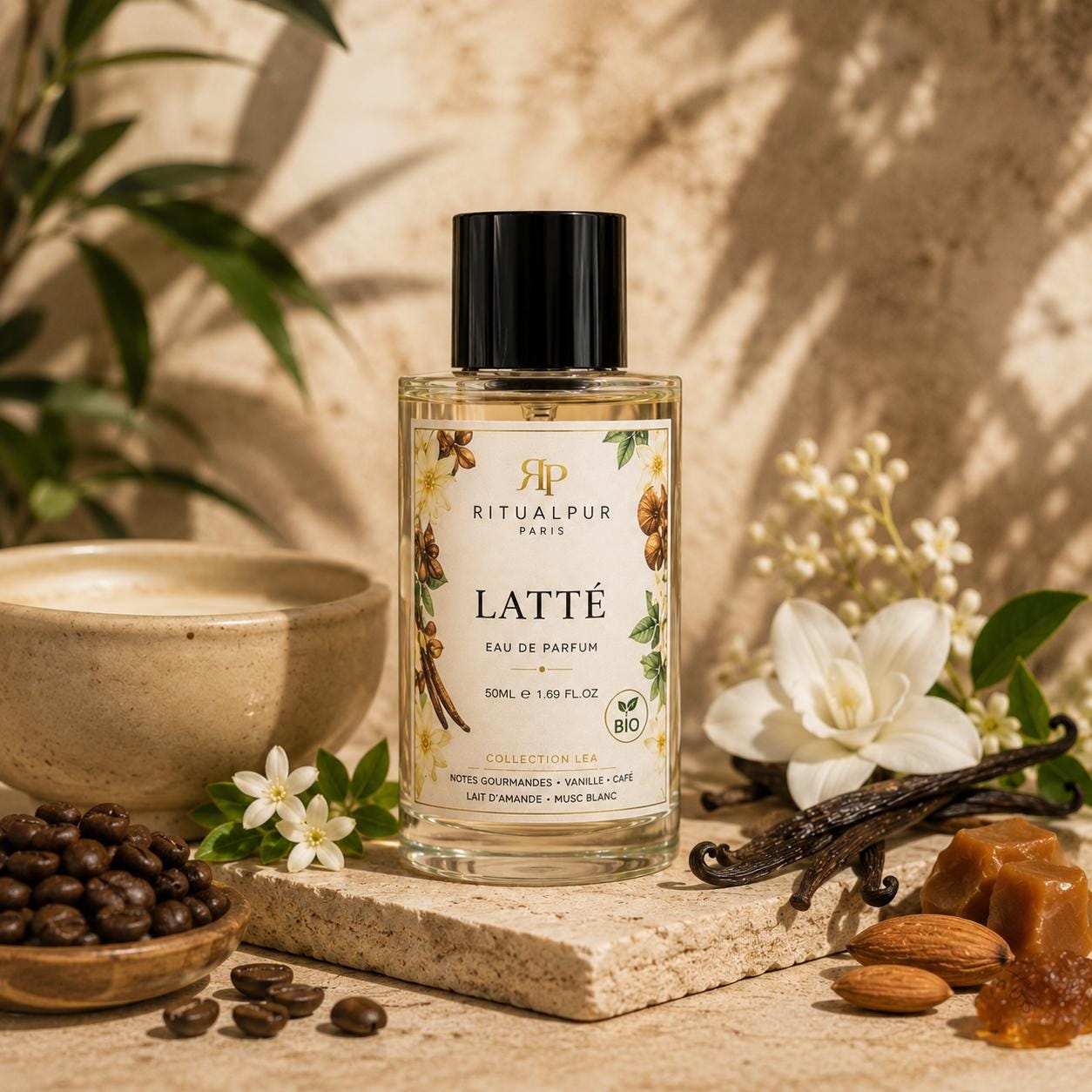 Latté – Eau de Parfum Gourmande Vanille & Café 50ml | Ritualpur Paris